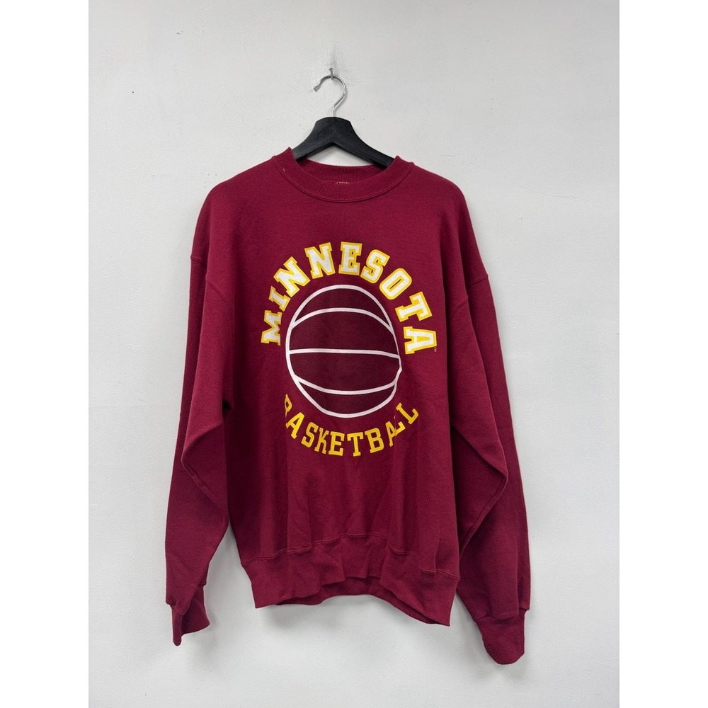 Vintage Minnesota Golden Gophers Sweatshirt Mens Large Red NCAA Basketball Hanes